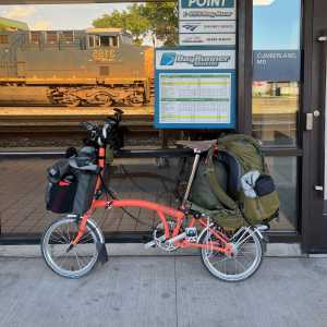 Bike waiting for bus