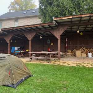 Covered area with tables